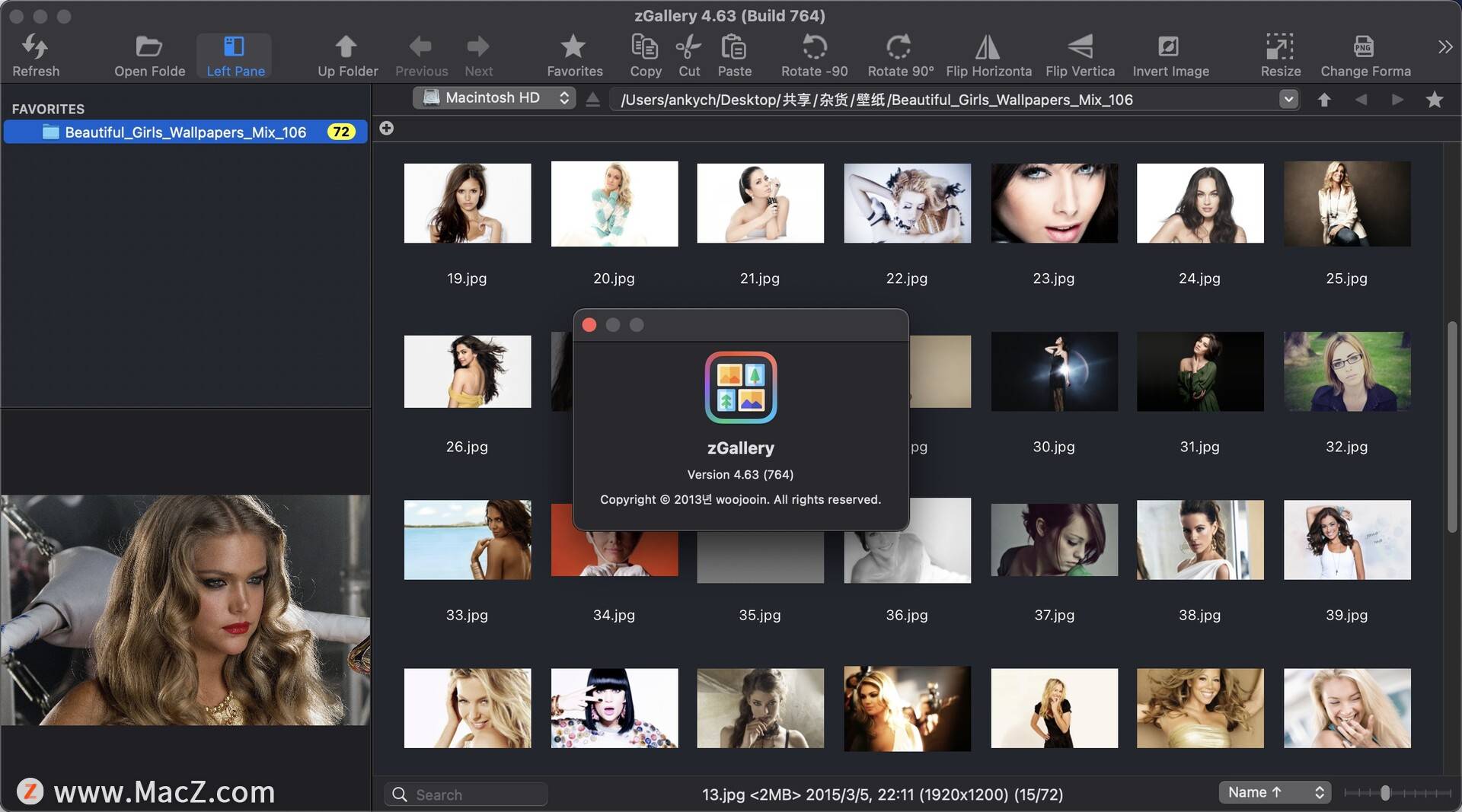 ab版的苹果墙纸:zGallery 4 for Mac(图片查看编辑)